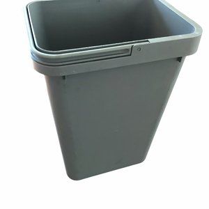 Gray Plastic Bin Tote Pail, Garbage / Recycle w/ H